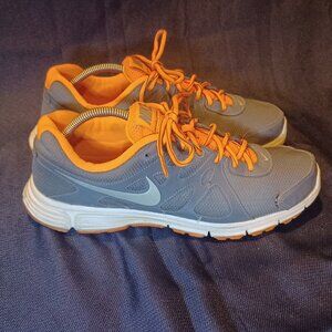Nike Revolution 2 Gray Orange Silver Running Shoes Size 12